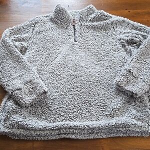 Weatherproof Vintage Half Zip Sherpa Sweatshirt Gray Size XXL